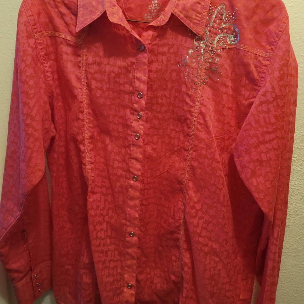 Pink button down shirt